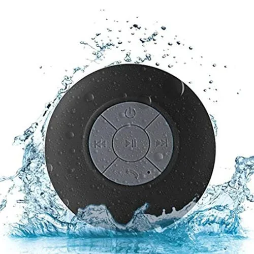 Mini Subwoofer Portátil Altavoz Bluetooth Impermeable Manos Libres Micrófono Succión (Negro)
