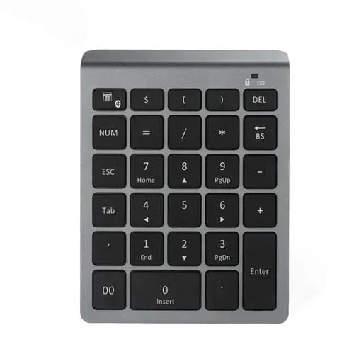 Mini Teclado Inalámbrico Bt302 para Portátil Bluetooth de 28 Teclas (Gris)