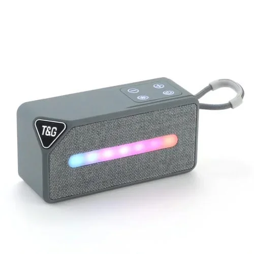Minialtavoz portátil T&G Tg685 inalámbrico Bluetooth para exteriores con luz Led ambiental (Gris)
