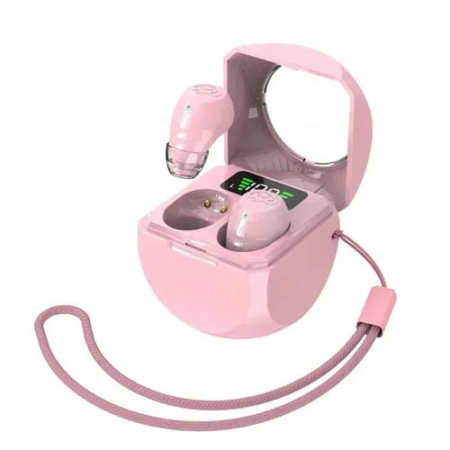 Miniauriculares Bluetooth con Reducción de Ruido ENC Inteligente y Compartimento de Carga (Rosa)
