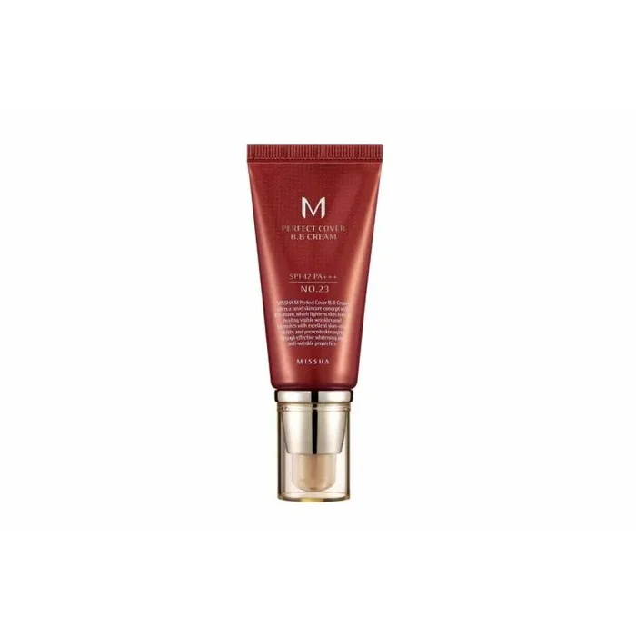 MISSHA – Perfect Cover BB Cream 20ml | Tono #23 Natural Beige | Protección Solar SPF 42 PA+++ | Hidratación y Cobertura Perfecta, Multicolor, 10 g (Paquete de 1)