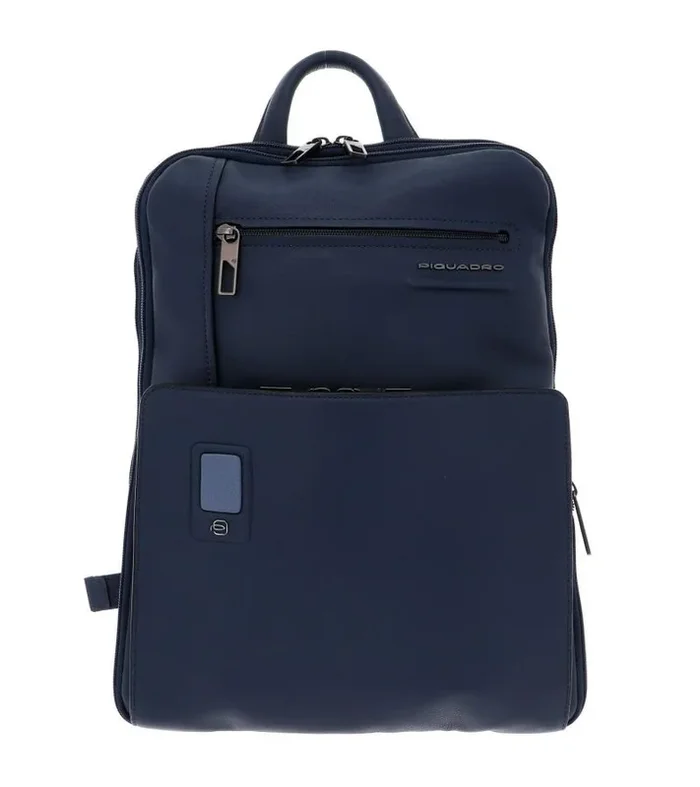 Mochila de Piel Piquadro Akron para Hombre, Compartimento Acolchado para Laptop 14″, Color Turquesa, Hecha de Piel de Becerro Plena Flor, Talla Única