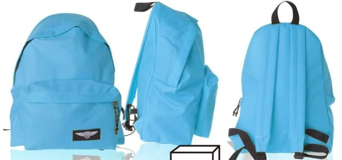 Mochila eco grande cremallera azul