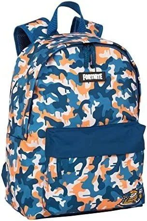 Mochila Escolar Americana Fortnite Blue Camo – Compartimento Principal y Bolsillo Frontal – Portaordenador e Interior Forrado – Tirantes Ergonómicos y Acolchados – 41 x 31 x 13.5 cm – Toybags