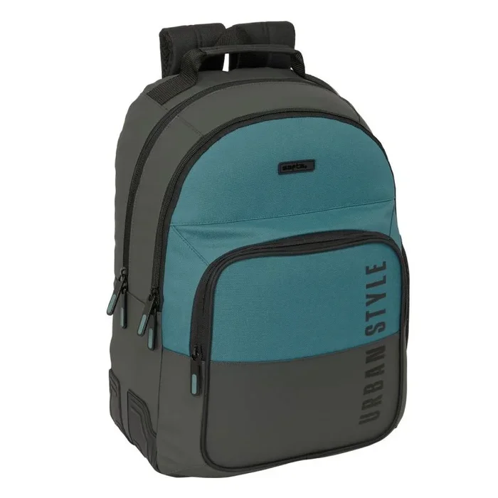 Mochila escolar safta urban style azul gris 32 x 42 x 15 cm
