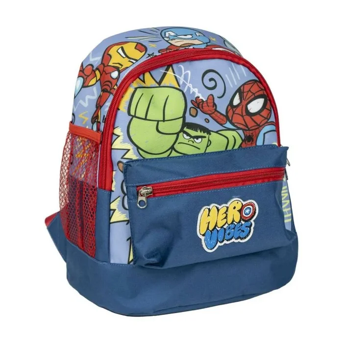 Mochila Estilo Trekking de Avengers – Multicolor – 23x27x15cm – Fabricada con Poliéster – Mochila Infantil con Varios Bolsillos – Cinturón y Asas Ajustables – Producto Original Diseñado en España