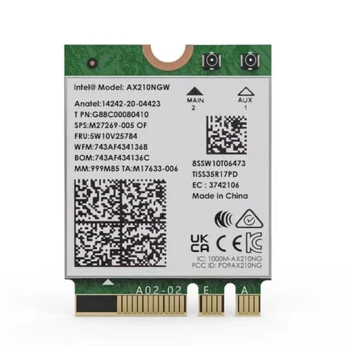 Módulo Tarjeta de Red Wavlink Wn675X3M Wi-Fi 6E Tres Bandas Adaptador Bluetooth 5.2 5400Mbps
