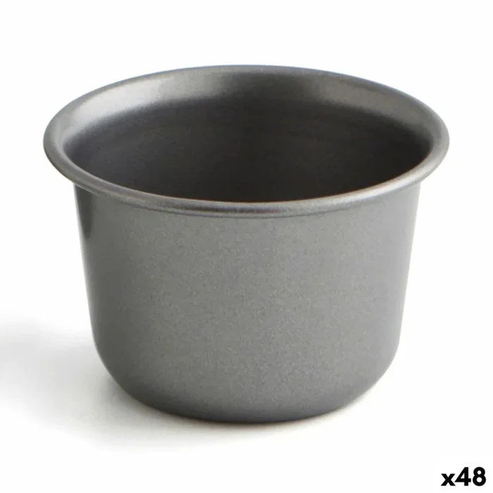 Molde para flan quid sweet grey negro metal ø 7,5 cm (48 unidades)