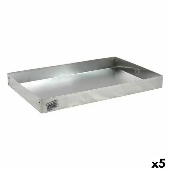 Molde rectangular vr plateado aluminio 34 x 22,5 x 3,5 cm (5 unidades)