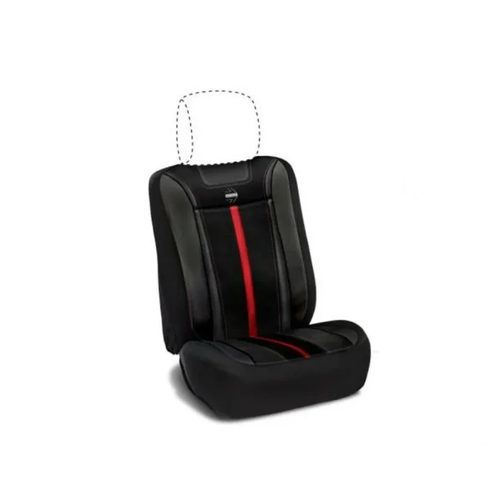 MOMO – Respaldo Stripe, Tamaño Universal para Asiento de Coche, Acolchado con Espuma de Alta Densidad, Fácil de Limpiar y Duradero, Color Negro/Rojo