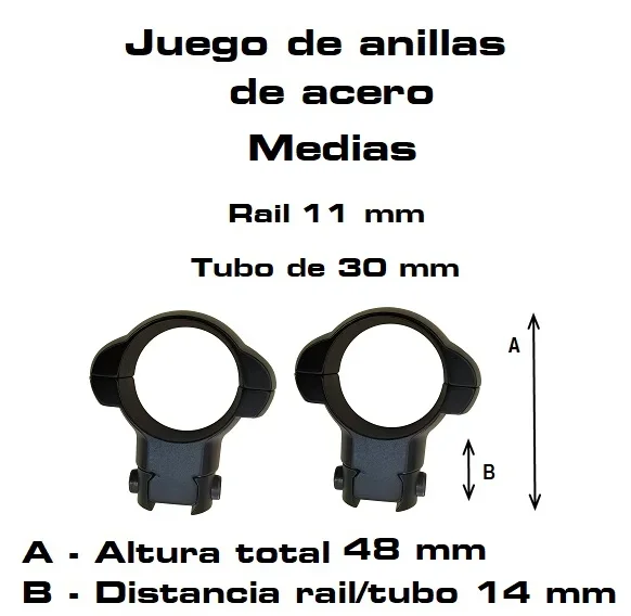 Monturas De Acero Zasdar Altura Alta Ø30 Mm Rail 11 Mm