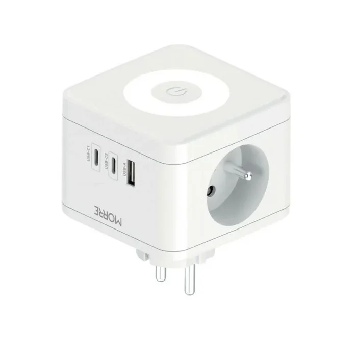 Morre rozgałęziacz kostkowy 2g,usb,2xusb-c +lampka