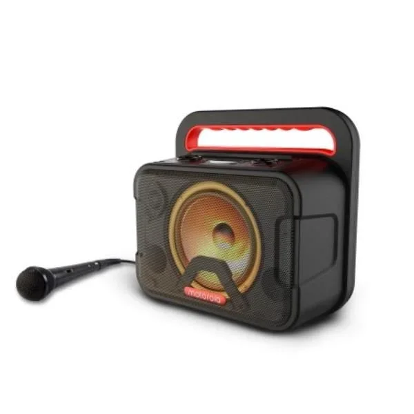 Motorola Sound ROKR 810 – Altavoz inalámbrico – 40 Watt – Bluetooth 5.0 – LED – Micrófono de karaoke – Resistente al agua – Negro