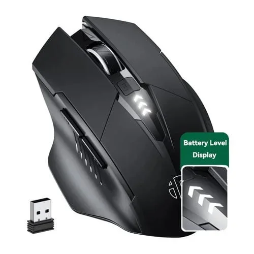 Mouse Inalámbrico Mecánico Inphic PM6 6 Teclas 1000/1200/1600 DPI Wireless Bluetooth 4.0 y 5.0 (Negro)