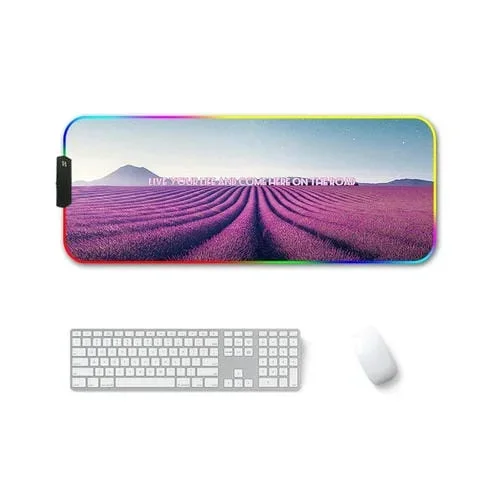 Mouse Pad Caucho F-01 Transferencia Térmica RGB Luminoso (Lavanda) 250x350x3mm