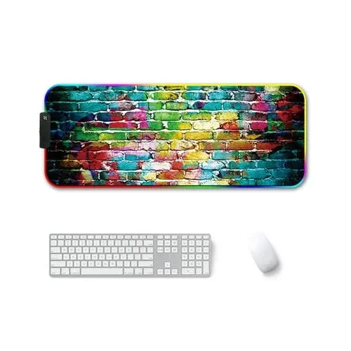 Mouse Pad F-01 Caucho Transferencia Térmica RGB Luminoso 250x350x3mm (Ladrillo de Colores)