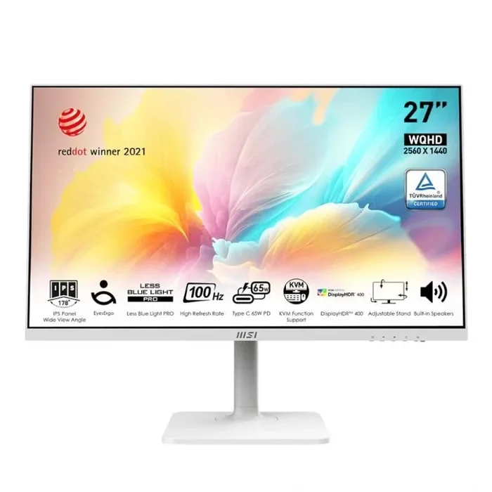 MSI Modern MD272QXPW pantalla para PC 68,6 cm (27″) 2560 x 1440 Pixeles Wide Quad HD Blanco