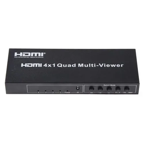 Multivisor Cuádruple HDMI 4 En 1 con Conmutador Continuo y Enchufe de EE.UU