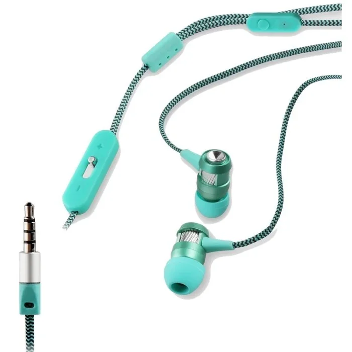 Muvit MUHPH0061 auricular y casco Auriculares Alámbrico Dentro de oído Llamadas/Música Verde, Blanco