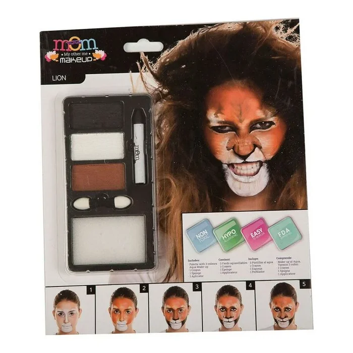 My Other Me-Kit Maquillaje Adulto león, Multicolor, Talla única (Viving Costumes 207086)