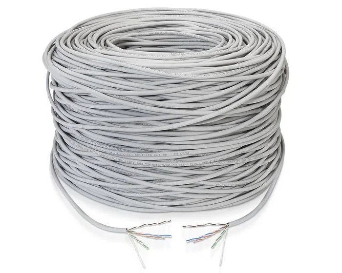 NanoCable 10.20.1704-SLD- Cable de red Ethernet RJ45 LSZH Cat.5e, UTP Rigido AWG24, Libre de alogenos, Gris, 305mts