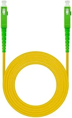 Nanocable Cable de Fibra Óptica SC/APC a SC/APC Monomodo Simplex LSZH, Amarillo, 2 m