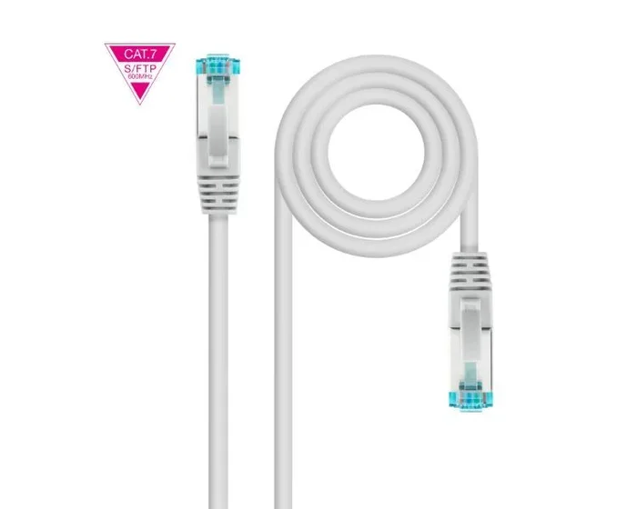 Nanocable Cable de Red Cat.7 600MHZ LSZH SFTP PIMF AWG26, Gris, 7 m