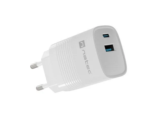 NATEC NUC-2140 cargador de dispositivo móvil Universal Blanco Corriente alterna Carga rápida Interior