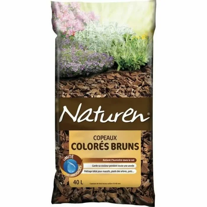 Naturen Le paillage copeaux colorés bruns EST : – Efficace contre la Pousse Des mauvaises herbes