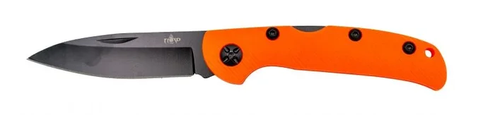 Navaja de Bloqueo Third N76T – Mango de Fibra de Nylon Naranja, Hoja de Acero Inoxidable 420 de 8 cm Acabada en Negro, Diseño Compacto y Resistente – Ref. N76T