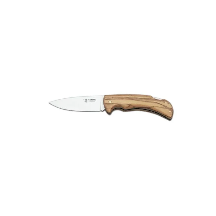 Navaja de caza Cudeman 345-L con mango de madera de olivo con hoja de 8 cm.