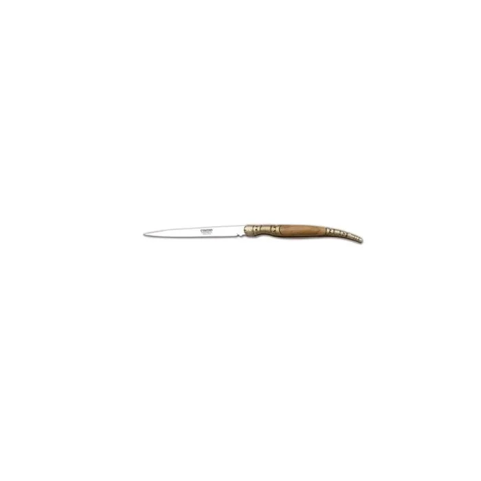 Navaja estilete Cudeman 404-L con mango de madera de olivo y hoja de 7 cm.