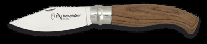 Navaja Extremeña de Punta Clasica con Mango de Madera y Hoja de Acero Inox de 8 cm con sistema Girolock en caja de presentación 01504
