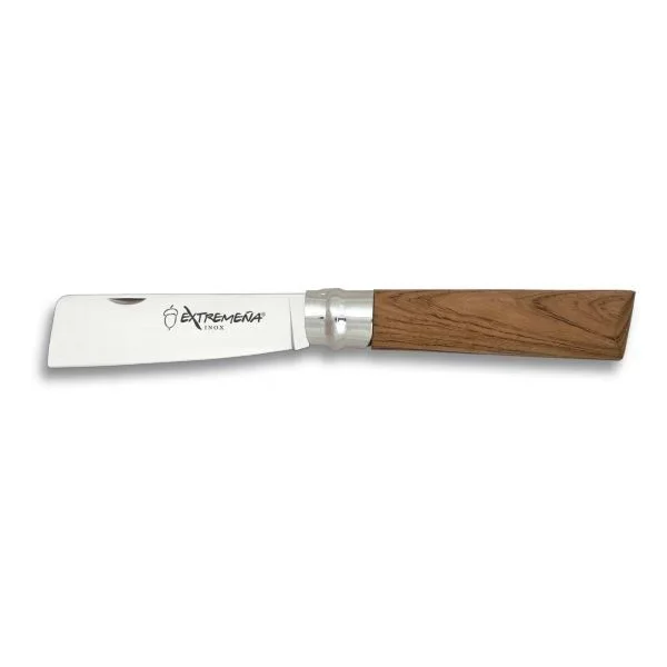 Navaja Extremeña Taponera con Mango de Madera y Hoja de Acero Inox de 6 cm con sistema Girolock en caja de presentación 01527