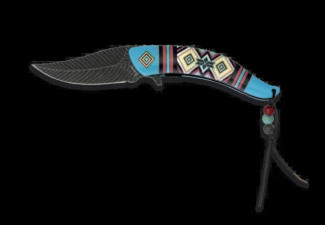 Navaja Indian Azul Martinez Albainox con Hoja de Acero Inox de 8.8 cm, Sistema FOS y Mango ABS en caja color de presentación