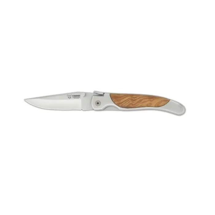Navaja Laguiole Cudeman 353-L con mango Zamak de olivo satinado, remache de acero y hoja de 8 cm