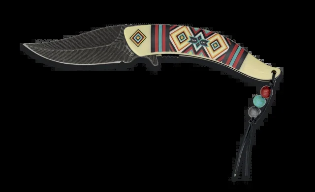 Navaja Martinez Albainox Indian Color Hueso con Hoja de Acero Inox de 8.8 cm, sistema FOS, en caja color de presentación