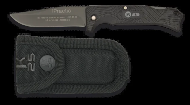 Navaja Rui Mini Titanium Coated de Aluminio de 6.5 cm , Incluye Funda Moldeda de Nylon 19519