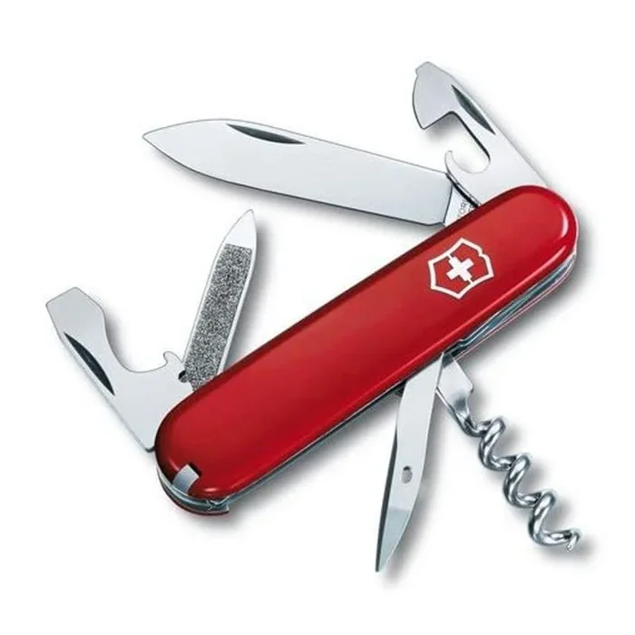 Navaja suiza de bolsillo mediana Victorinox Sportsman Roja 0.3802.con 12 funciones Incluye Incluye una lima de uñas con limpiador de uñas y abrebotellas sin anilla