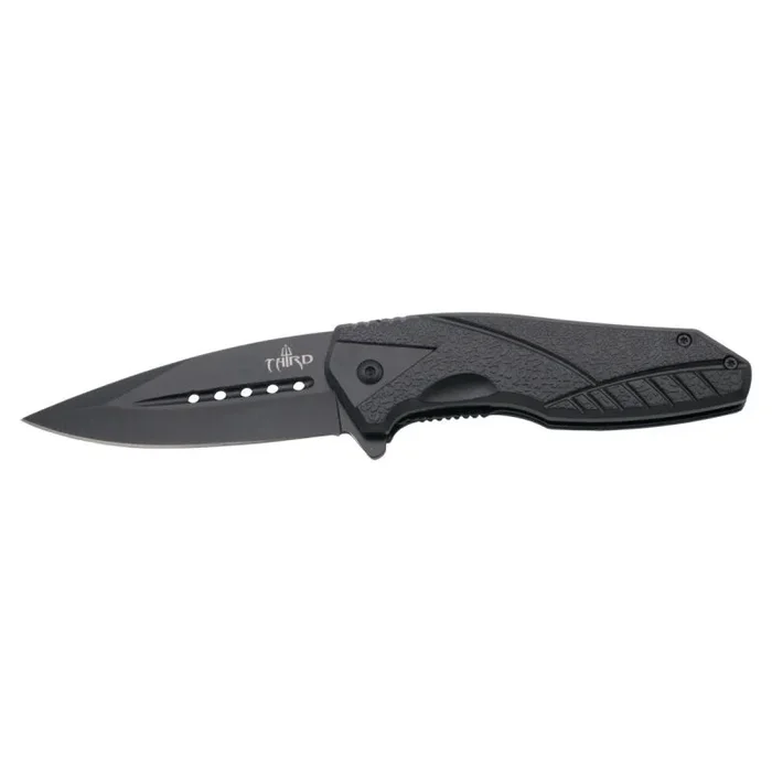 Navaja Third K2774BK, mango de ABS negro, hoja de acero inox de 9 cm negra. Con clip
