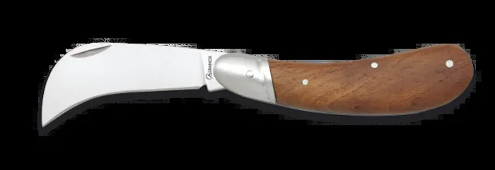 Navaja Tranchete Martinez Albainox con Mango de Madera y Hoja de Acero Inox de 7.5 cm, virola de aluminio en caja de presentación 19339