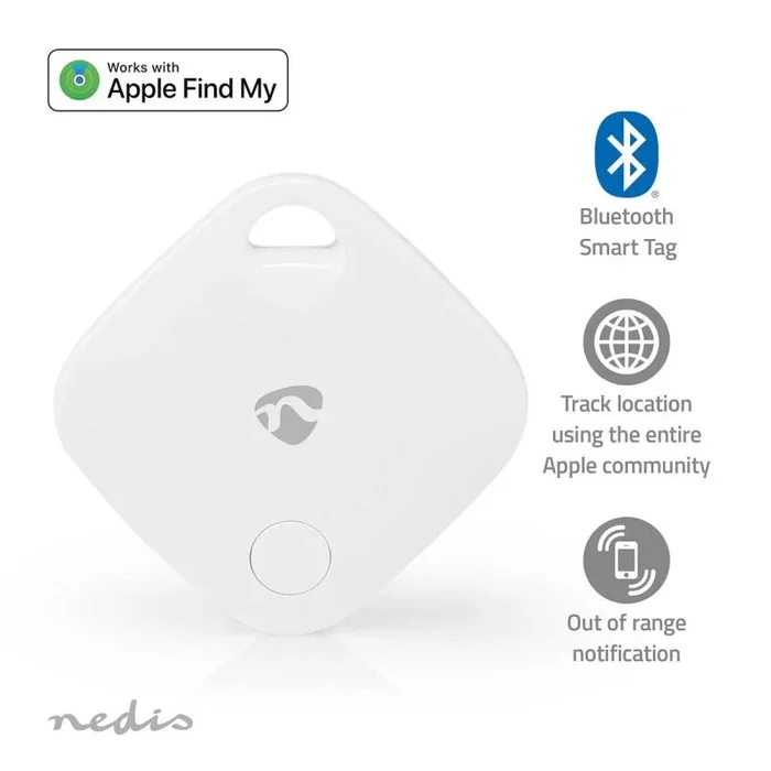 Nedis BTTAG10WT localizador o rastreador GPS Buscador Blanco