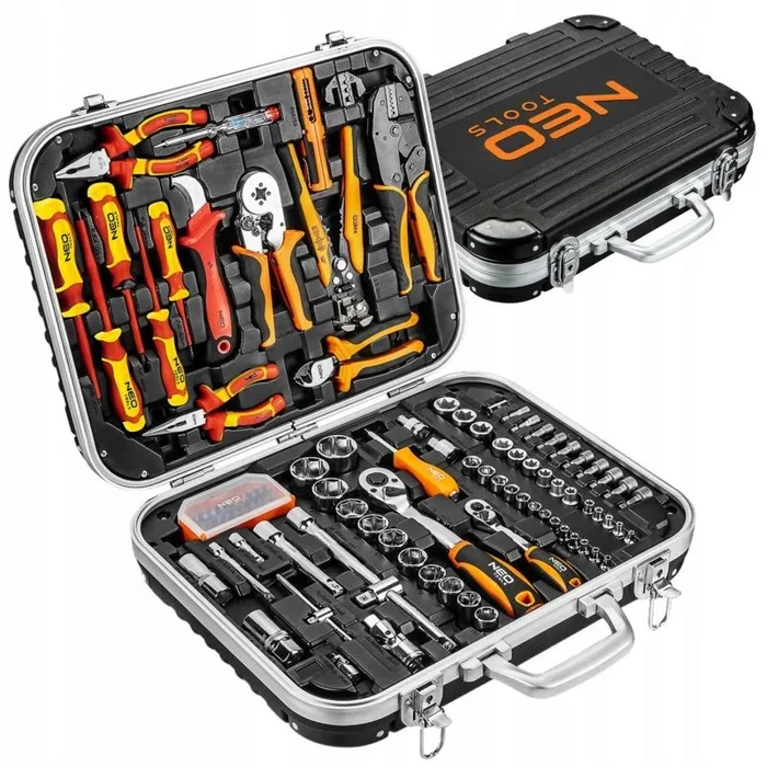 NEO TOOLS Juego de destornilladores aislados VDE (108 piezas, incluye comprobador de tensión, PH y PZ, 1000 V, certificado, en maletín)