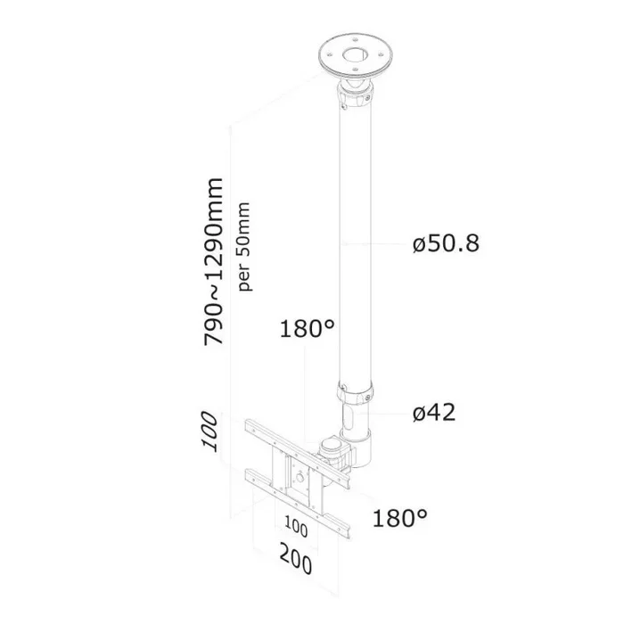 NewStar FPMA-C100WHITE – Soporte de techo para TV, color blanco