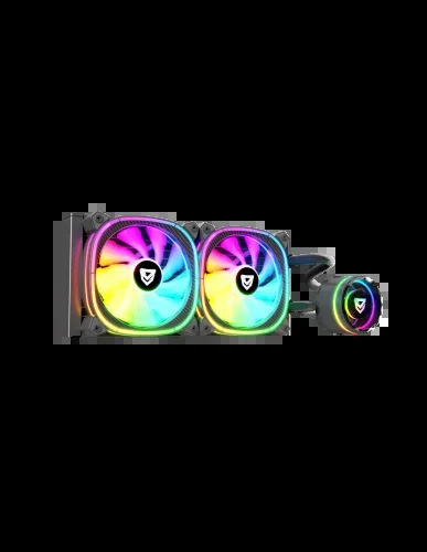 Nfortec – ATRIA X Refrigeración Líquida CPU ARGB 240mm, Espejo Infinito Rotable 360 Grados, 2x ventiladores 120mm PWM ARGB, Compatible AMD e Intel, Negro
