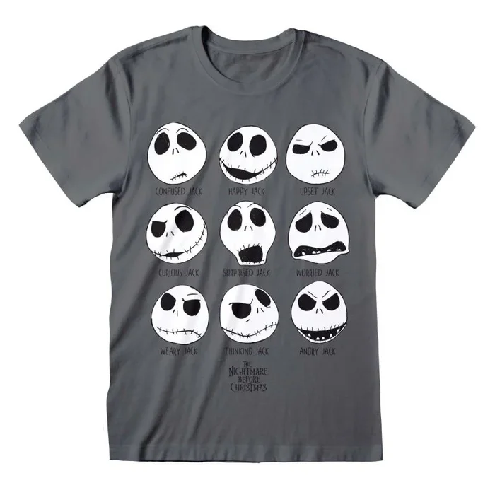 Nightmare before christmas – many faces (unisex charcoal t-shirt) small
