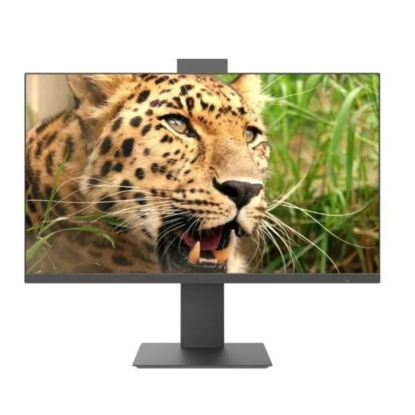 Nilox NXM24REGWEB01 Monitor 24 Pulgadas, Full HD, Pantalla PC 75Hz, Tecnología IPS, Conexiones HDMI, Reducción Luz Azul y Webcam. Base giratoria, ajustable, rotable e inclinable