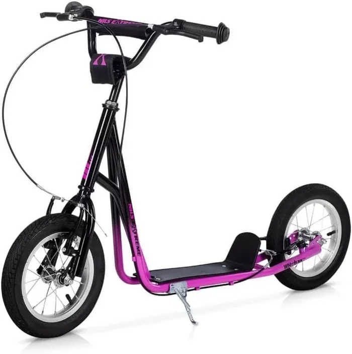 NILS Extreme V-Brake – Patinete para niños (12″), color morado