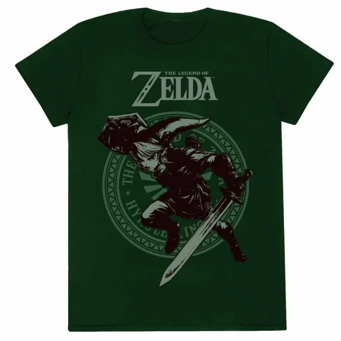 Nintendo legend of zelda – link pose (unisex green t-shirt) small