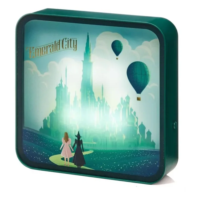 Numskull Lampe LED officielle Wicked – Boîte lumineuse en acrylique avec design Elphaba & Glinda – Alimentation USB ou à piles – À poser ou à fixer au mur